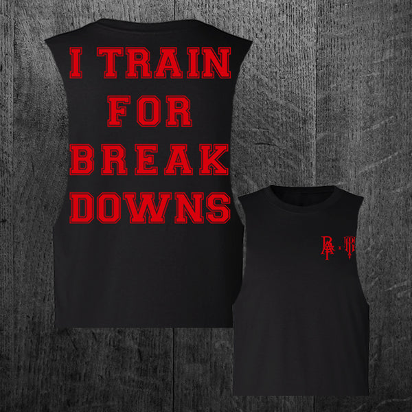"BREAKDOWNS" Women's Custom Cut Crop Muscle Tee