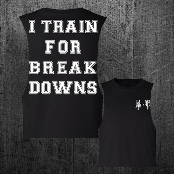 "BREAKDOWNS" Women's Custom Cut Crop Muscle Tee