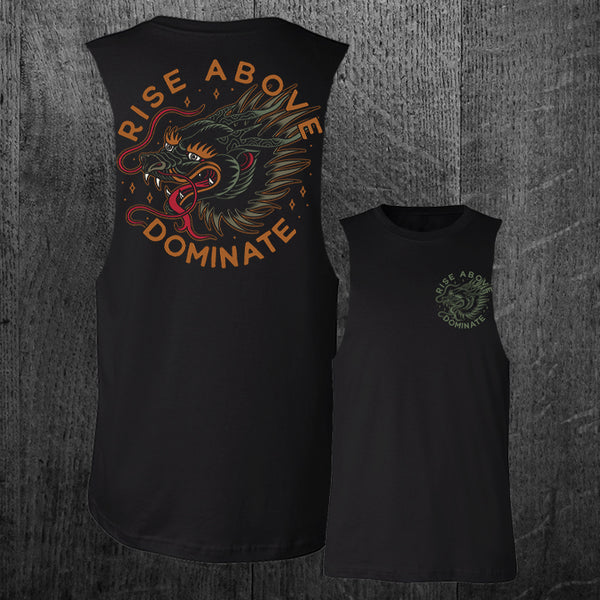 "DOMINATE" Custom Cut Muscle Tee