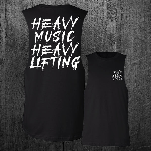 "HEAVY MUSIC" Custom Cut Muscle Tee