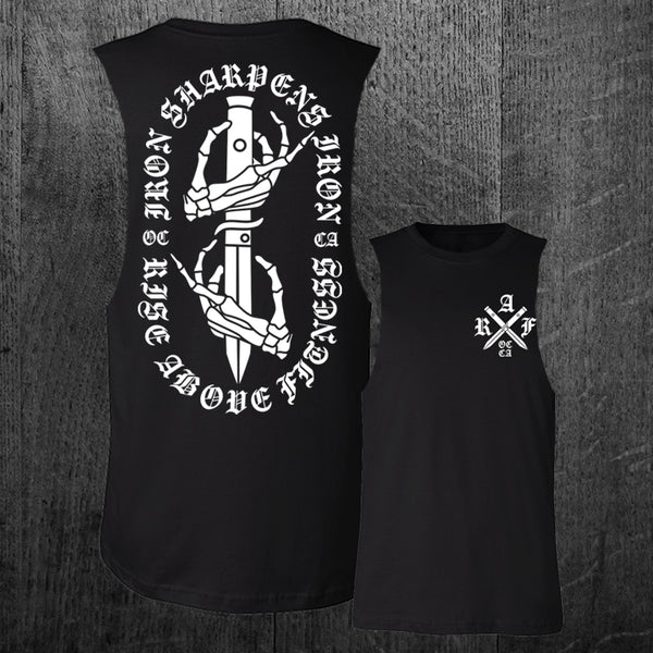 "IRON SHARPENS IRON" Custom Cut Muscle Tee