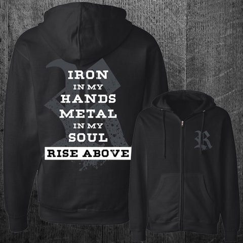 "IRON HANDS METAL SOUL" Zip Hoodie