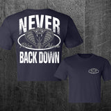 "NEVER BACK DOWN SNAKE" Women's Custom Cut Crop Tee