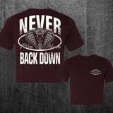 "NEVER BACK DOWN SNAKE" Women's Custom Cut Crop Tee