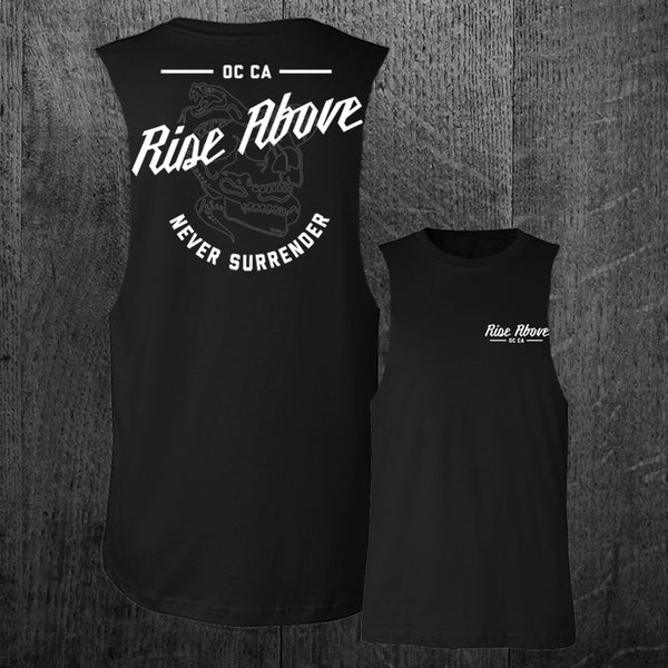 "NEVER SURRENDER" Custom Cut Muscle Tee