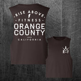 "ORANGE COUNTY" Women's Custom Cut Crop Muscle Tee