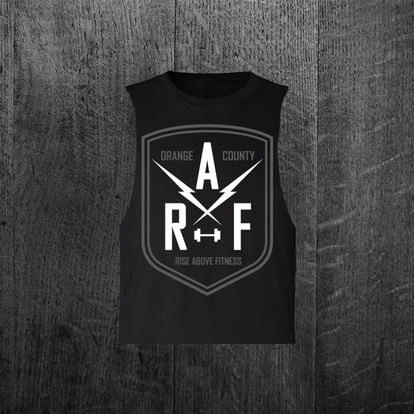 "RAF SHIELD" Women's Custom Cut Crop Muscle Tee